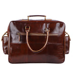 Cherry Red Buffalo Leather Laptop Briefcase – Unisex Crossbody Bag