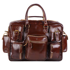Cherry Red Buffalo Leather Laptop Briefcase – Unisex Crossbody Bag