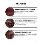 Cherry Red Buffalo Leather Laptop Briefcase – Unisex Crossbody Bag
