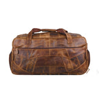 Men's Personalised Buffalo Leather Weekender Duffel Bag – Tan Brown