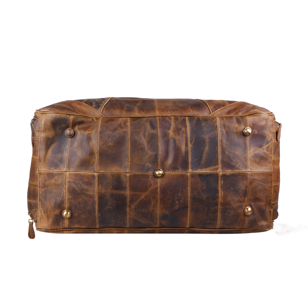 Men's Personalised Buffalo Leather Weekender Duffel Bag – Tan Brown