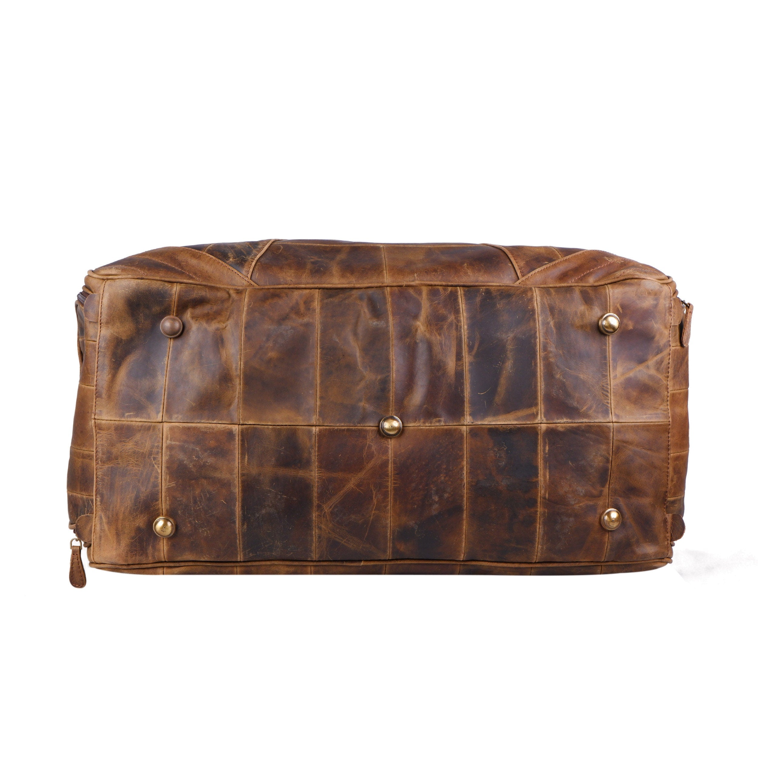 Men's Personalised Buffalo Leather Weekender Duffel Bag – Tan Brown
