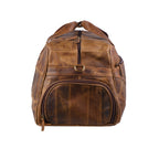 Men's Personalised Buffalo Leather Weekender Duffel Bag – Tan Brown