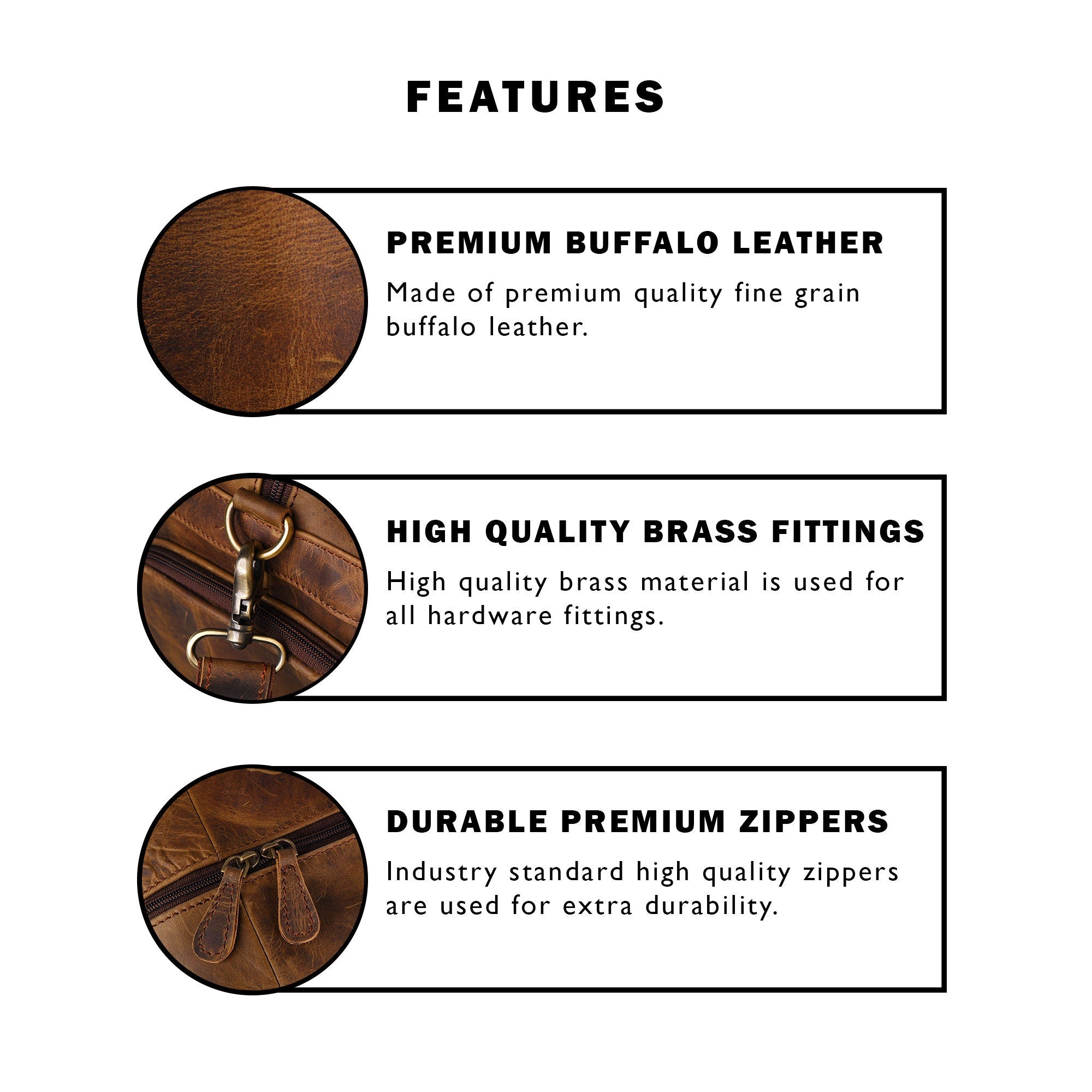 Men's Personalised Buffalo Leather Weekender Duffel Bag – Tan Brown
