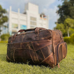 Men's Personalised Buffalo Leather Weekender Duffel Bag – Tan Brown