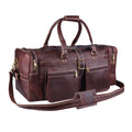 Men's Vintage Brown Real Leather Weekender Overnight Duffel Bag