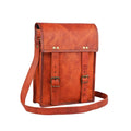 Customized Leather iPad Mini Messenger Bag – Brown Crossbody