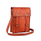Customized Leather iPad Mini Messenger Bag – Brown Crossbody