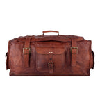 Personalized Full Grain Leather Flap Duffel Bag – Overnight Travel