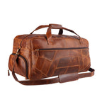 Men's Personalised Buffalo Leather Weekender Duffel Bag – Tan Brown