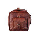 Personalized Full Grain Leather Flap Duffel Bag – Overnight Travel