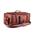 Personalized Full Grain Leather Flap Duffel Bag – Overnight Travel