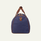 Blue Canvas & Leather Travel Duffel Bag