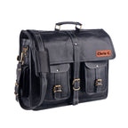 Custom Black Leather Messenger Bag – Full Grain Laptop Crossbody
