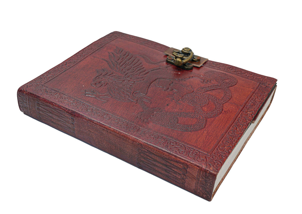 Dragon Embossed Leather Journal – Custom Writing Notebook Sketchbook