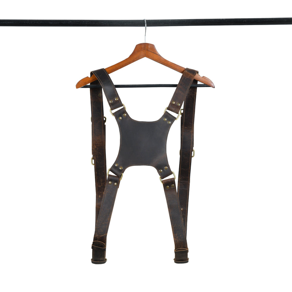 Personalized Dual Buffalo Leather Camera Harness