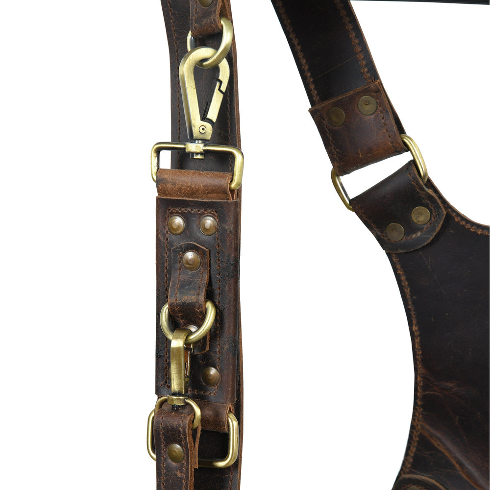 Personalized Goat Leather Dual Camera Harness – Photographer Gift