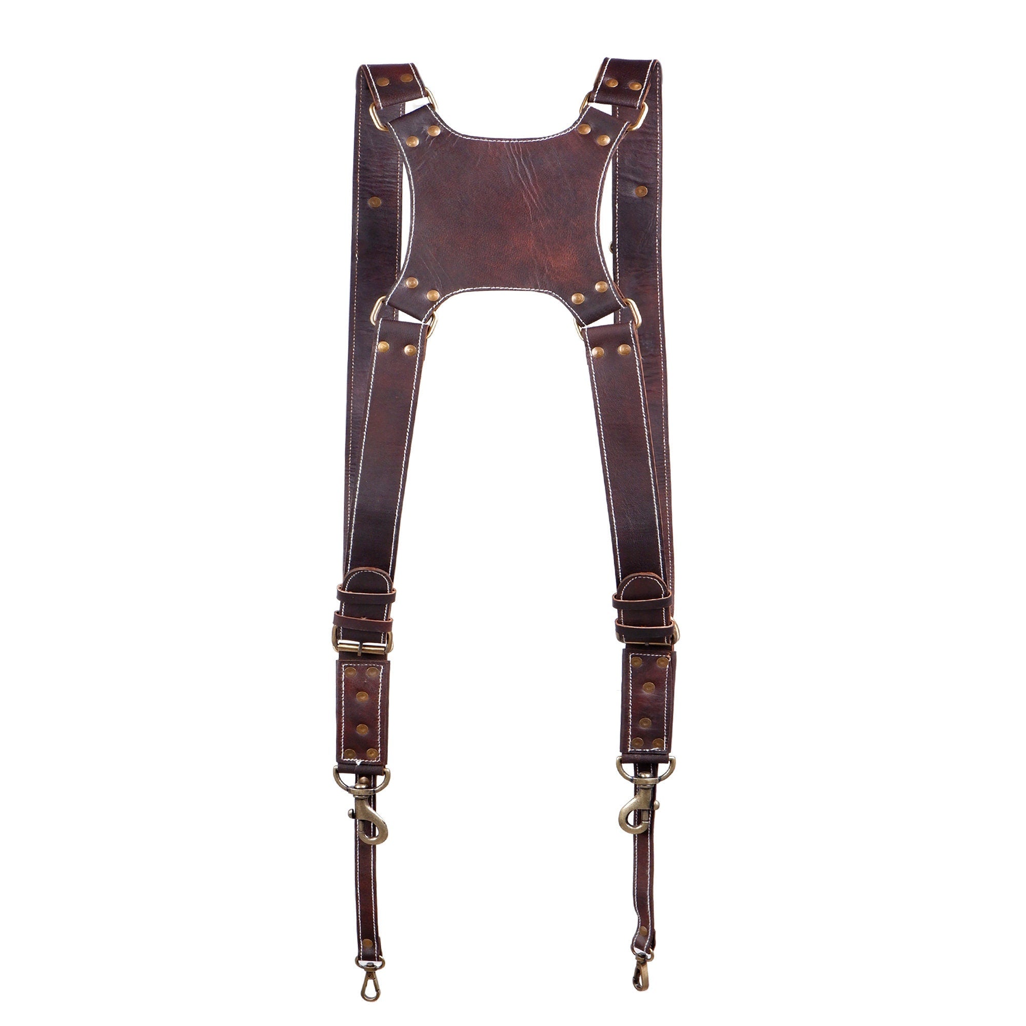 Dual Leather Camera Strap Harness – Personalized Photographer Gift