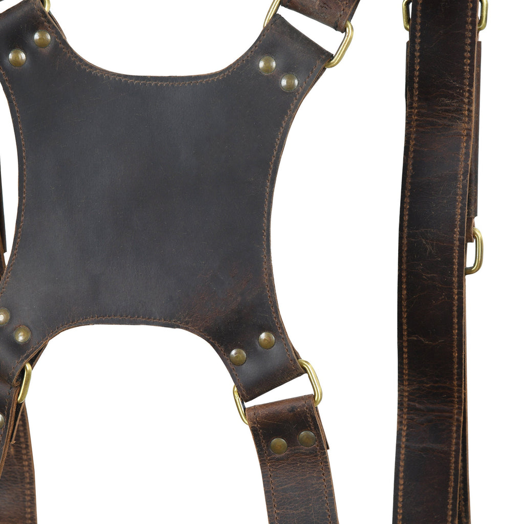 Personalized Dual Buffalo Leather Camera Harness – Christmas Gift