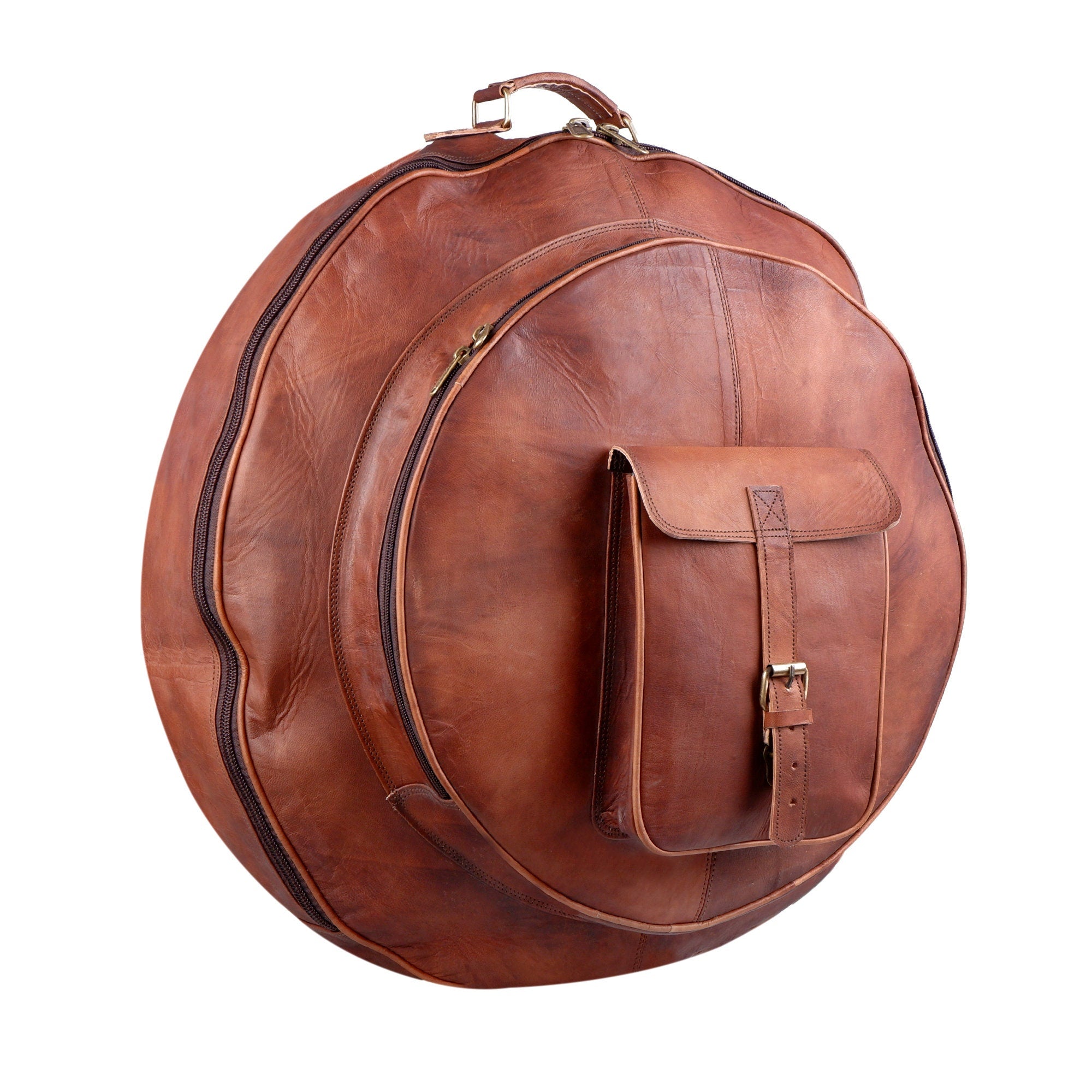 Goat Leather Cymbal Case + Drumstick Bag – Drummer Combo Gift