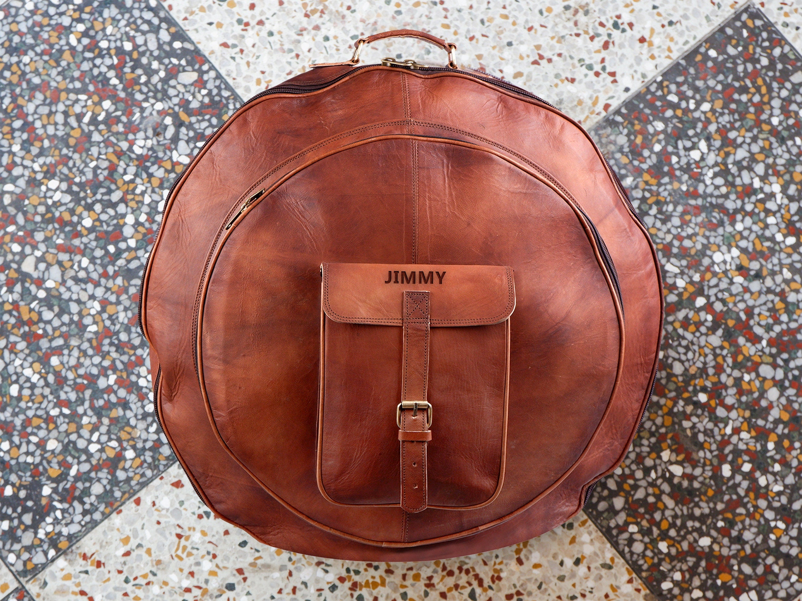 Goat Leather Cymbal Case + Drumstick Bag – Drummer Combo Gift