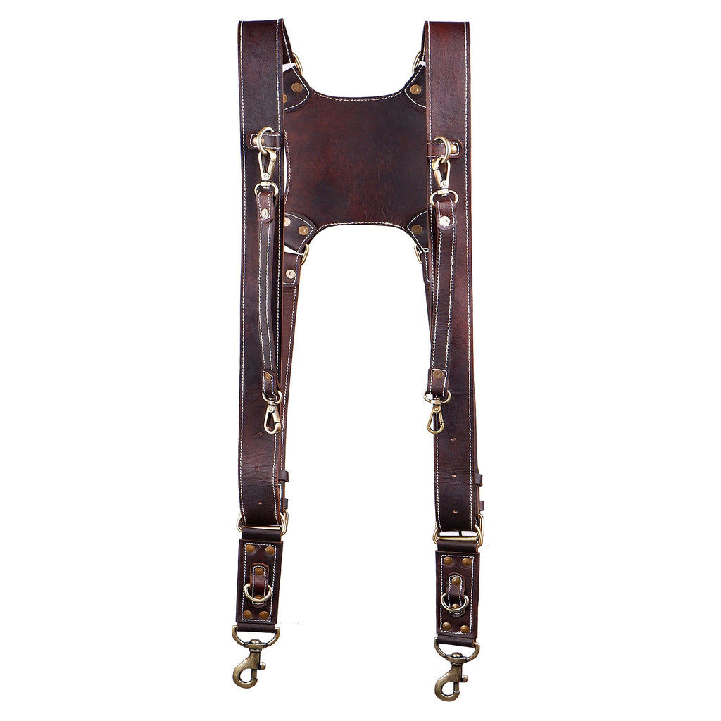 Dual Leather Camera Strap Harness – Personalized Photographer Gift