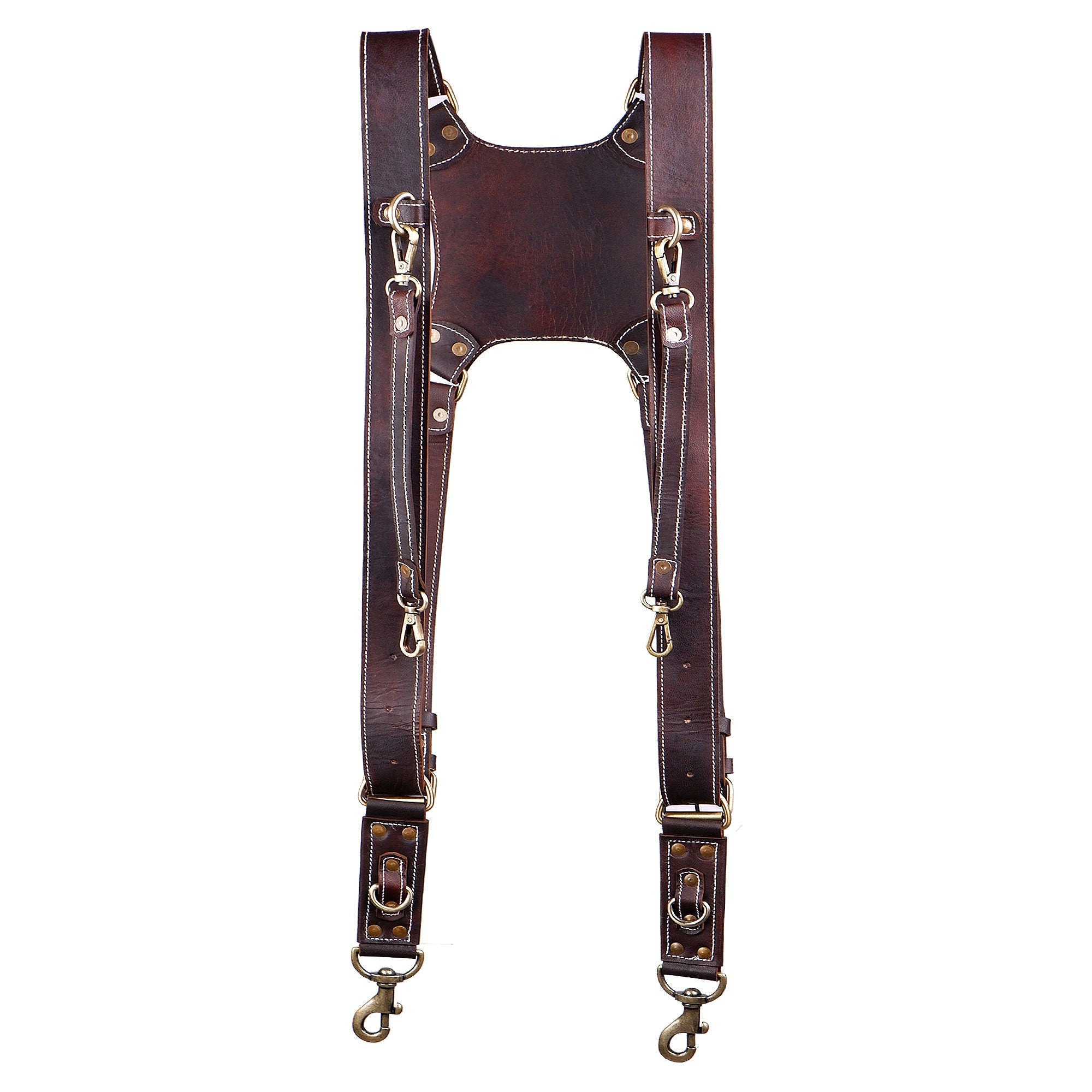 Dual Leather Camera Strap Harness – Personalized Photographer Gift