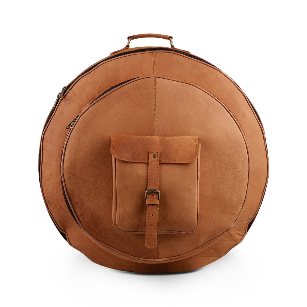 Tan Brown Buffalo Leather Cymbal Bag – Drummer Gift