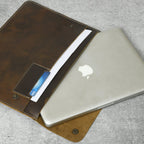 Leather MacBook Sleeve 13" & 14" – Personalized Laptop Case