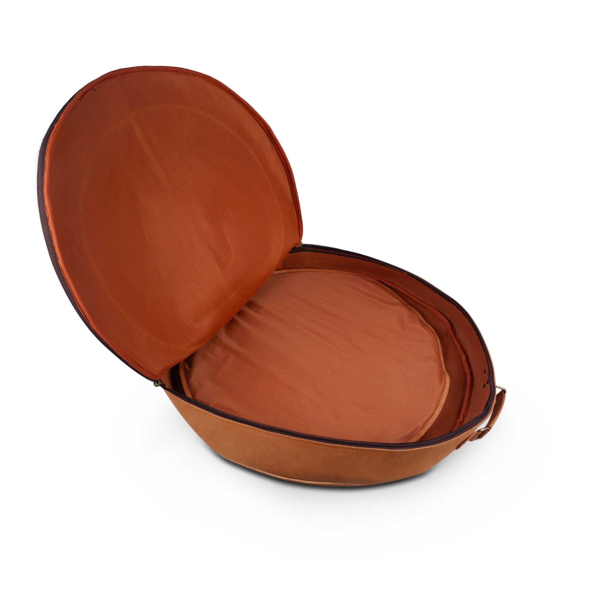 Tan Brown Buffalo Leather Cymbal Bag – Drummer Gift