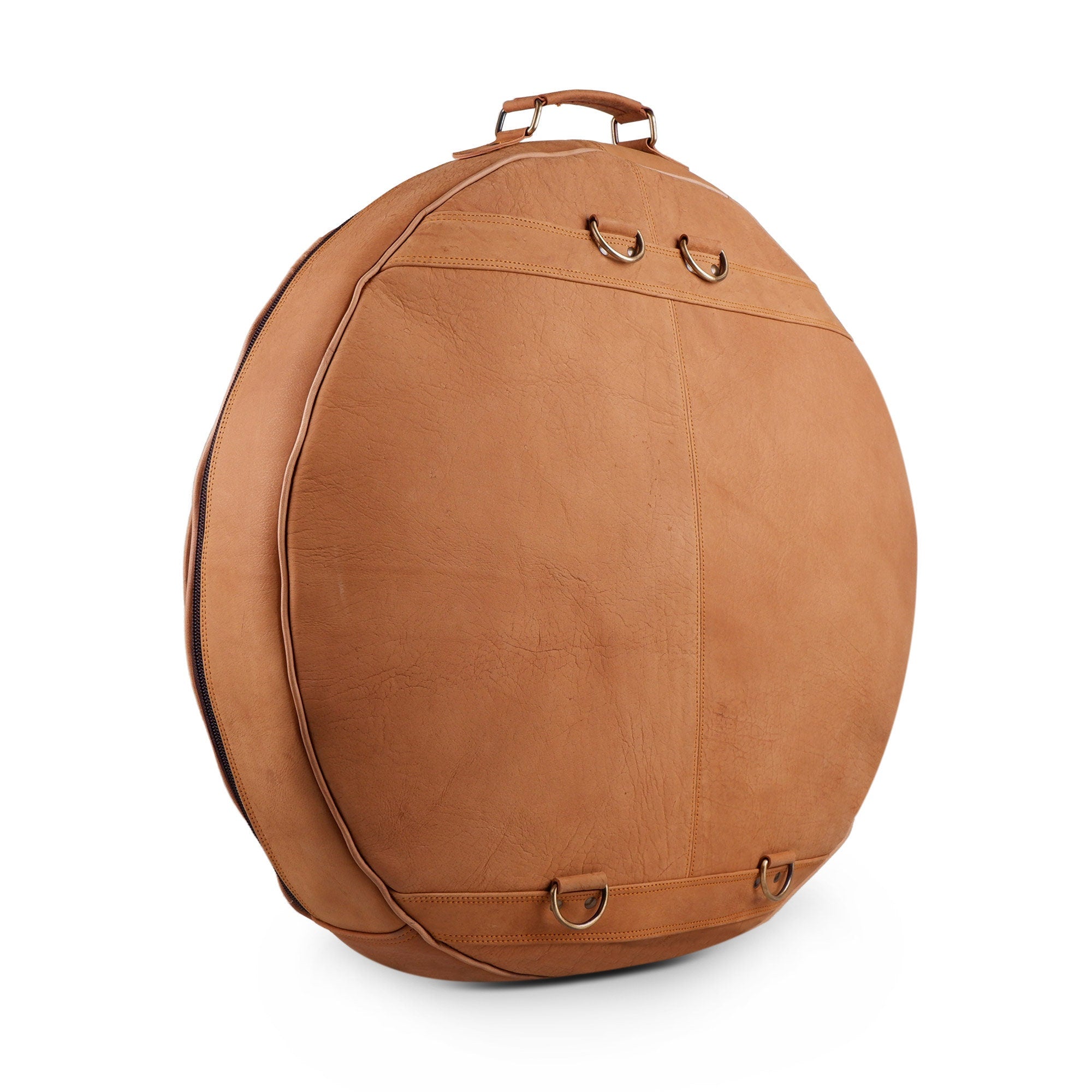 Tan Brown Buffalo Leather Cymbal Bag – Drummer Gift