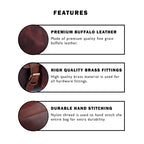 Unisex Buffalo Leather Round Weekender Duffel Bag