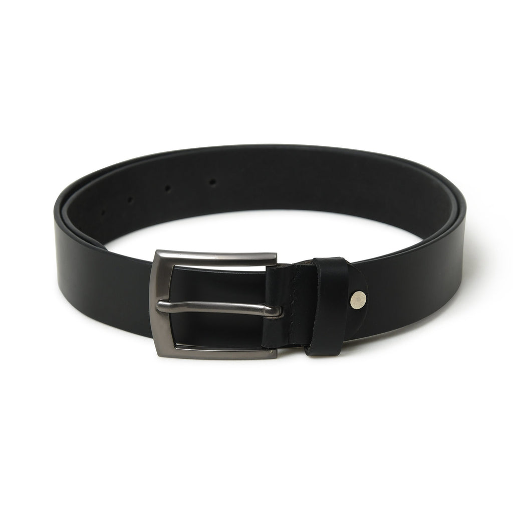 Men's Full Grain Black Leather Belt – Minimalist Christmas Gift