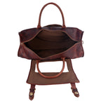 Unisex Buffalo Leather Round Weekender Duffel Bag