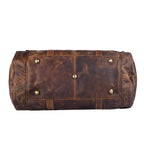 Textured Buffalo Leather Round Duffel Bag – Personalized Weekender