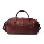 Cherry Red Buffalo Leather Weekender Duffel Bag – Personalized