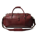 Cherry Red Buffalo Leather Weekender Duffel Bag – Personalized