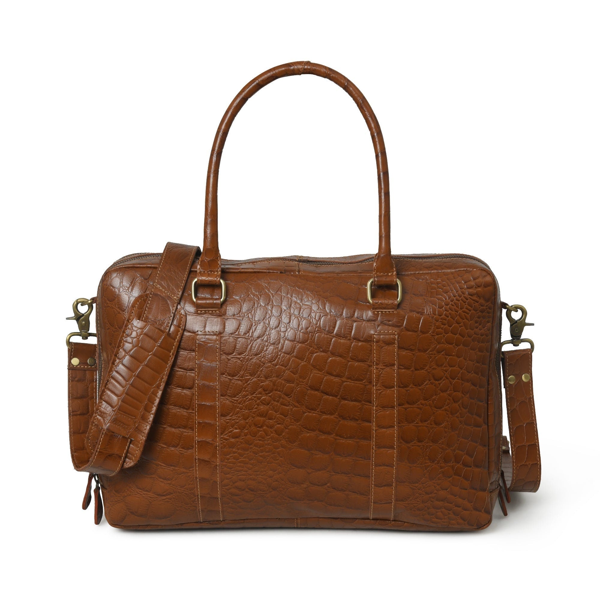 Full Grain Buffalo Leather Briefcase – Laptop Crossbody for Men & Women
