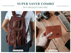 Leather Multipurpose Backpack + Free Wallet