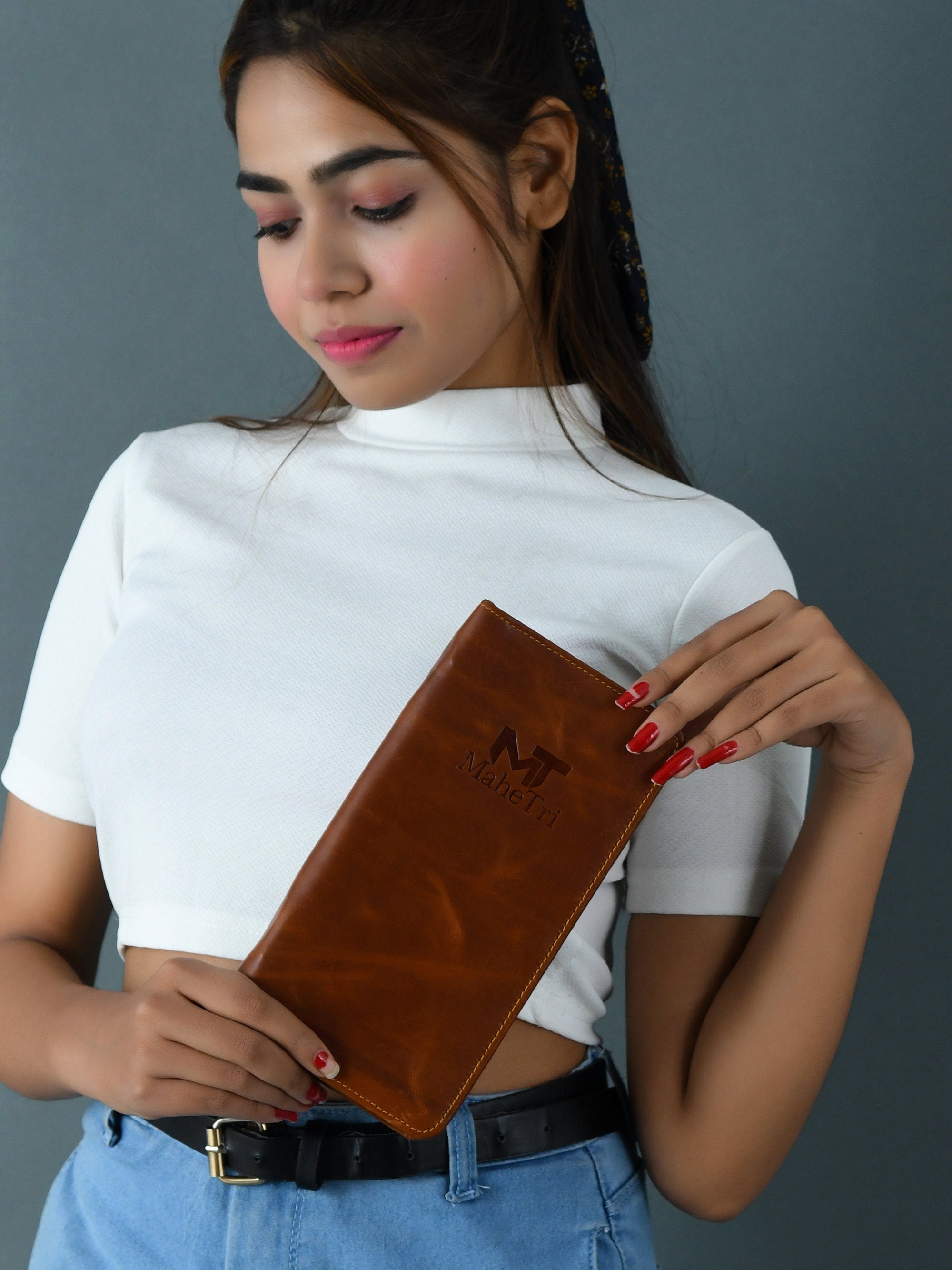 Women's Buffalo Leather Tote Bag + Free Clutch Wallet – Gift for Her