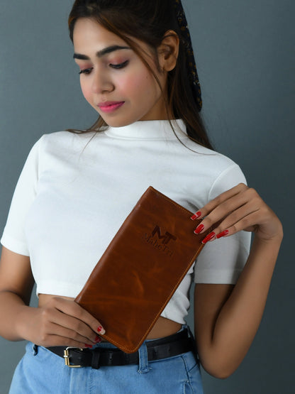 Free Clutch Wallet | Handmade Full Grain Leather Handbag For Women | Genuine Buffalo Leather Tote Bag | Women's Leather Tote | Gift For Her