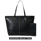 Women's Buffalo Leather Tote Bag + Free Clutch Wallet