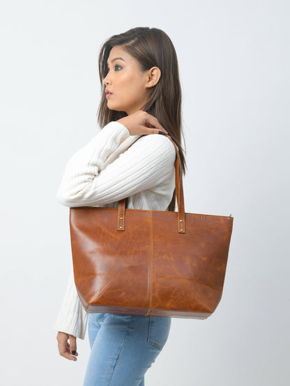 Free Clutch Wallet | Handmade Full Grain Leather Handbag For Women | Genuine Buffalo Leather Tote Bag | Women's Leather Tote | Gift For Her