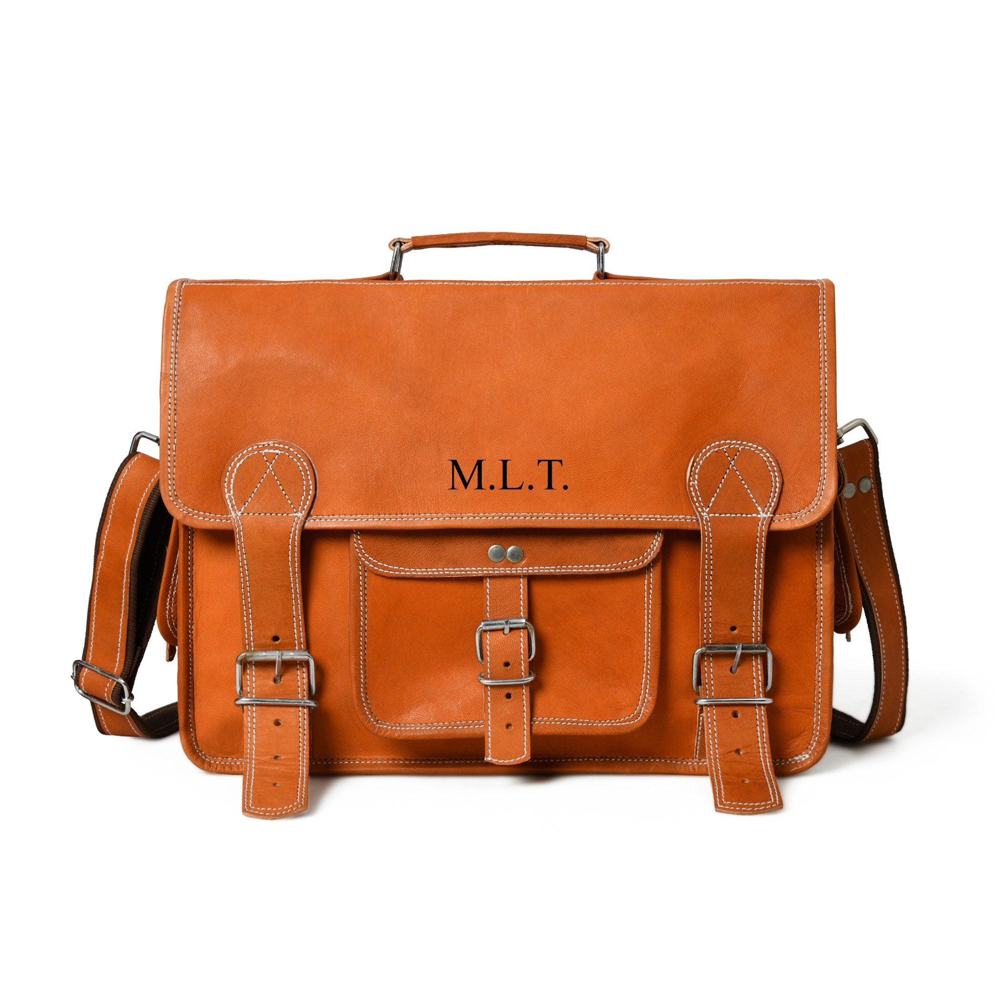 Personalized Genuine Leather Laptop Bag – Custom Leather Bag