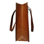 Women's Vintage Brown Leather Tote Bag – Handcrafted Shopper