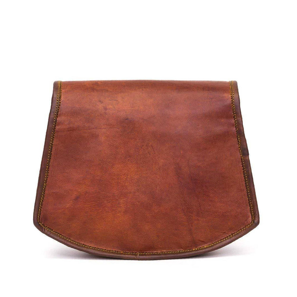 Personalized Women's Leather Crossbody Bag – Vintage Brown Satchel
