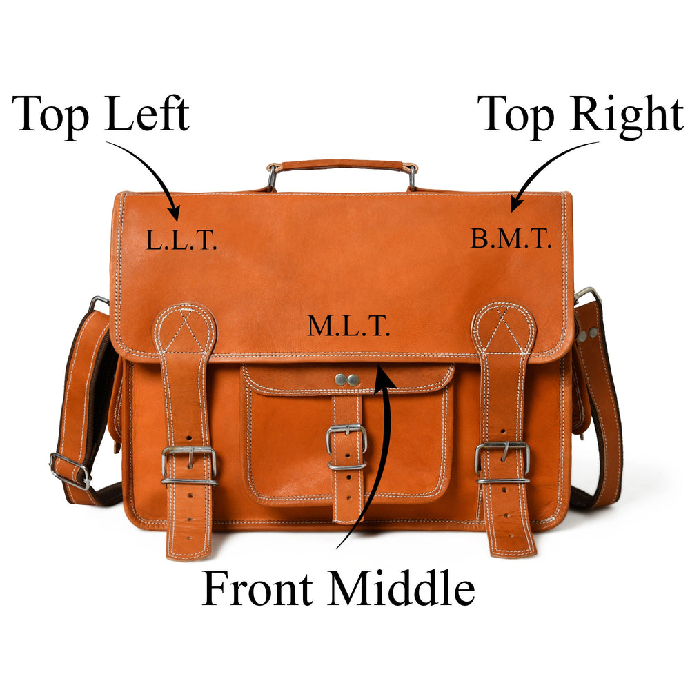 Personalized Genuine Leather Laptop Bag – Custom Leather Bag