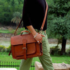 The Summit Leather Messenger — Brown