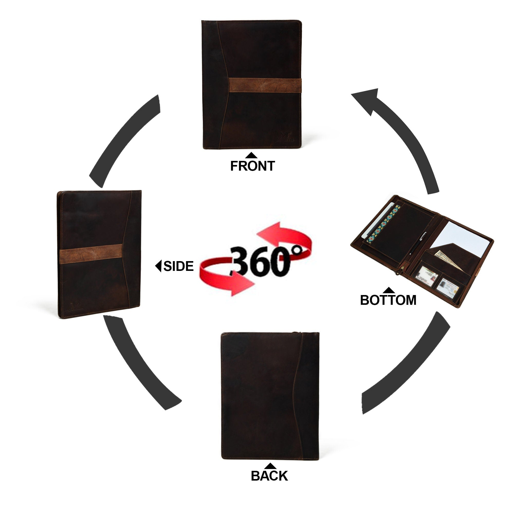Personalized Leather Portfolio Padfolio – Father's Day Gift for Men