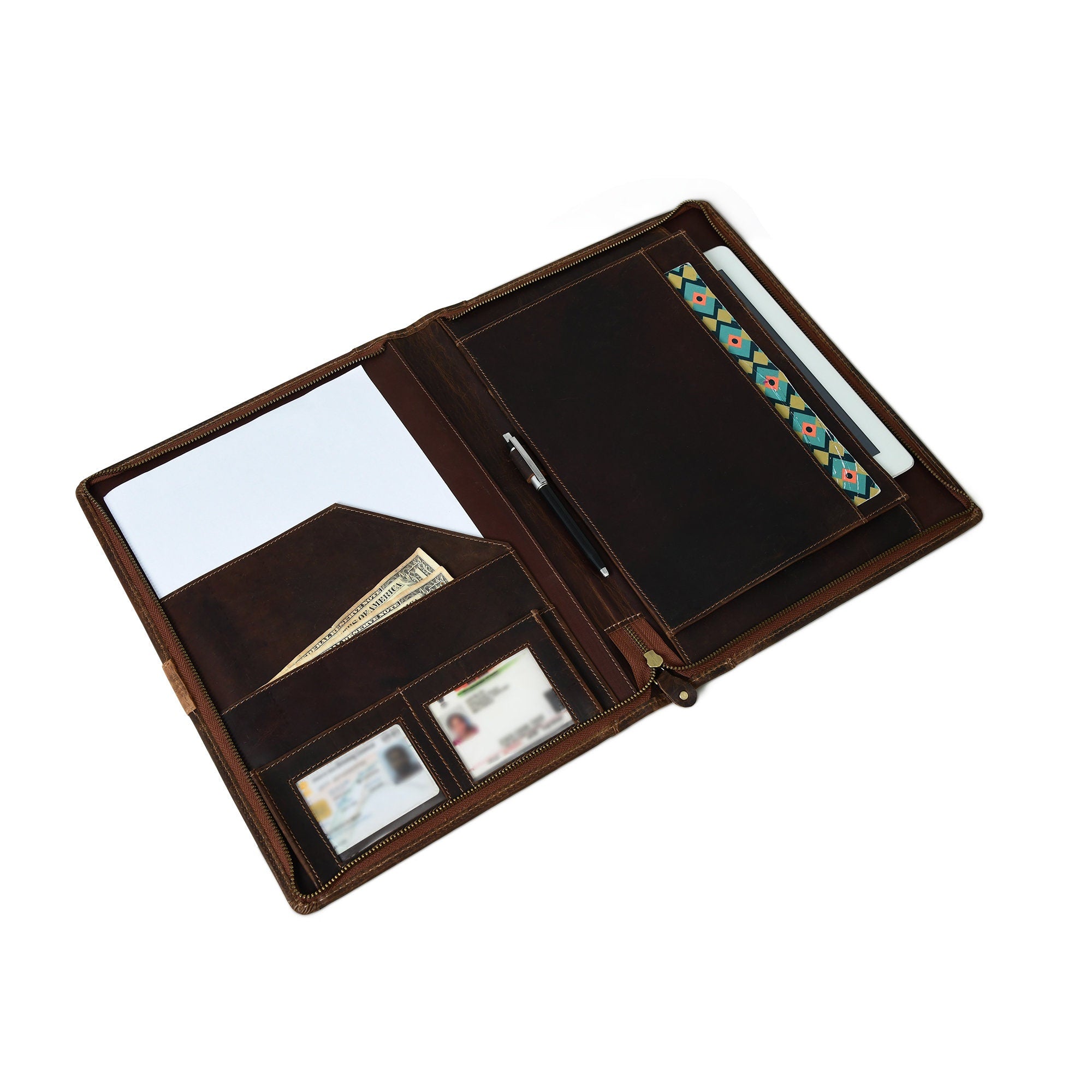 Personalized Leather Portfolio Padfolio – Father's Day Gift for Men